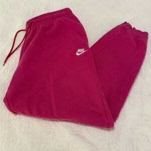 pink nike sweatpants with adjustable drawstring, size xl
